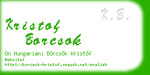 kristof borcsok business card