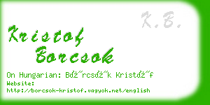 kristof borcsok business card